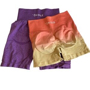 Okole Yoga Shorts Bundle High Waist Tummy Control Workout Gym Booty Size M